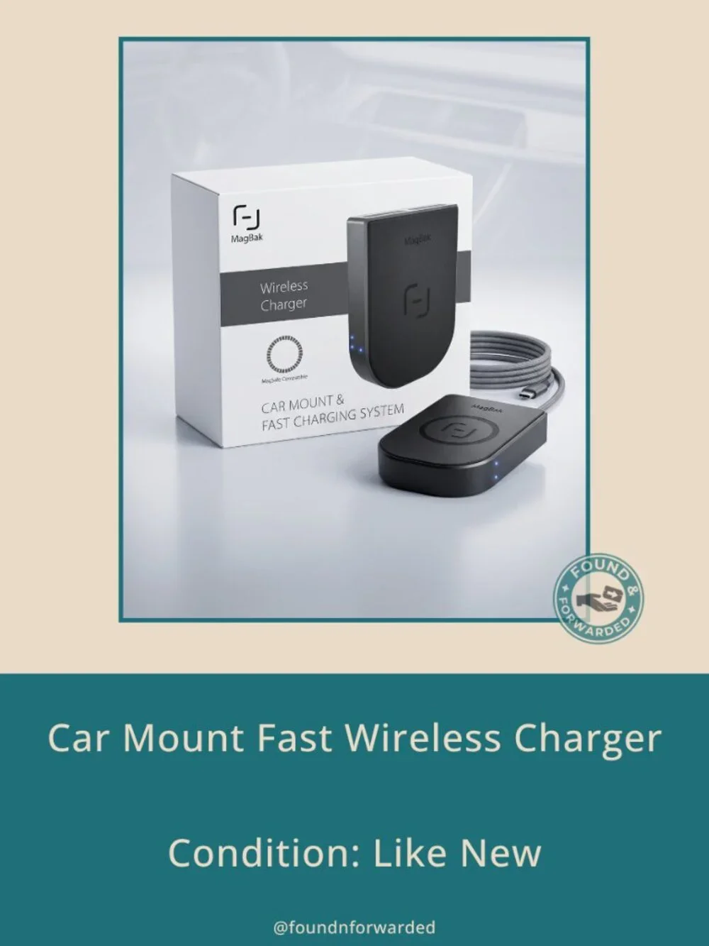 MagBak Car Mount Fast Wireless Charger MagSafe Compatible New in Box